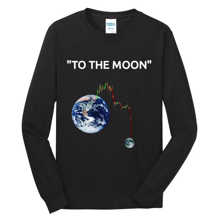 Funny Crypto Going Down To The Moon Tall Long Sleeve T-Shirt