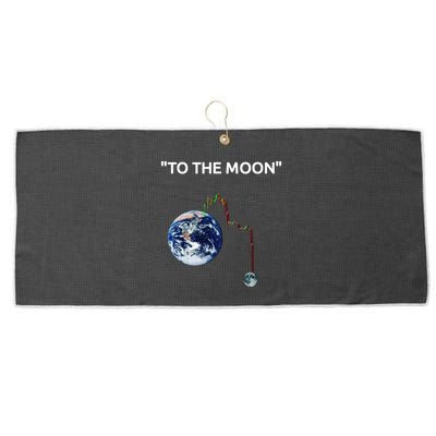 Funny Crypto Going Down To The Moon Large Microfiber Waffle Golf Towel