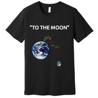 Funny Crypto Going Down To The Moon Premium T-Shirt