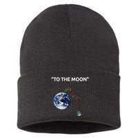 Funny Crypto Going Down To The Moon Sustainable Knit Beanie
