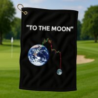 Funny Crypto Going Down To The Moon Golf Towel