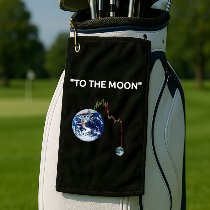 Funny Crypto Going Down To The Moon Golf Towel