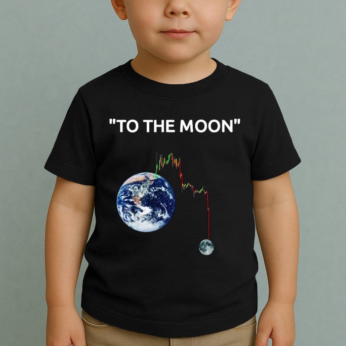 Funny Crypto Going Down To The Moon Toddler T-Shirt
