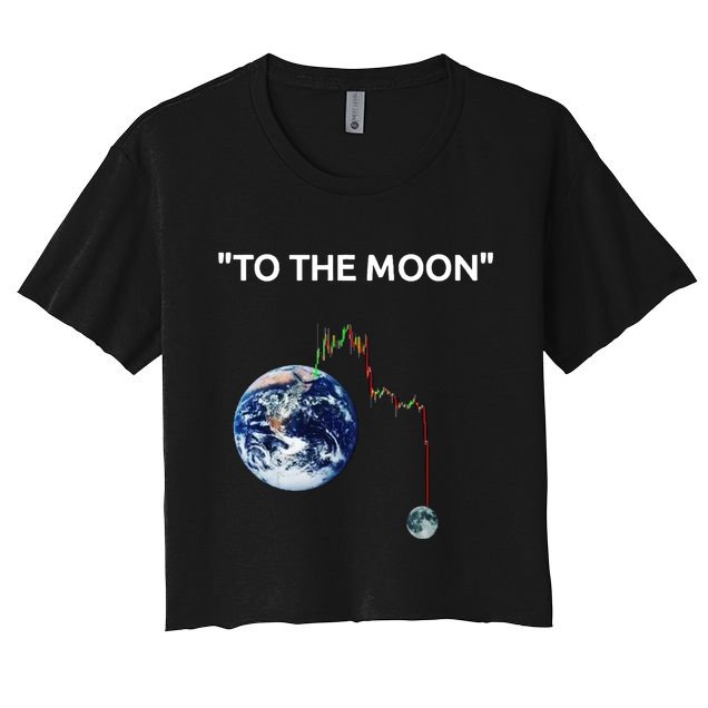 Funny Crypto Going Down To The Moon Crop Top