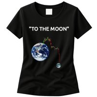 Funny Crypto Going Down To The Moon Womens T-Shirt