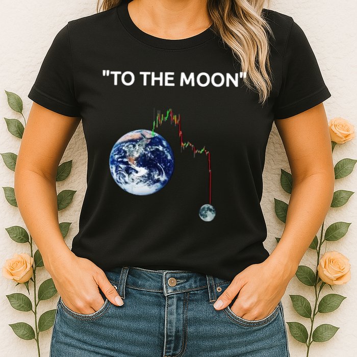 Funny Crypto Going Down To The Moon Womens T-Shirt