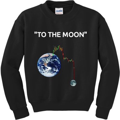 Funny Crypto Going Down To The Moon Kids Sweatshirt