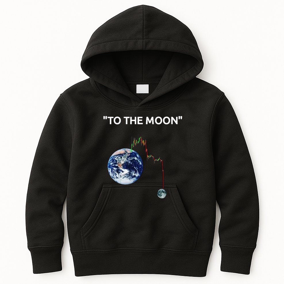 Funny Crypto Going Down To The Moon Kids Hoodie