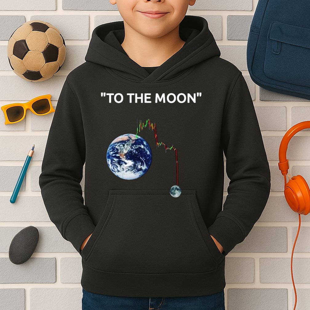 Funny Crypto Going Down To The Moon Kids Hoodie