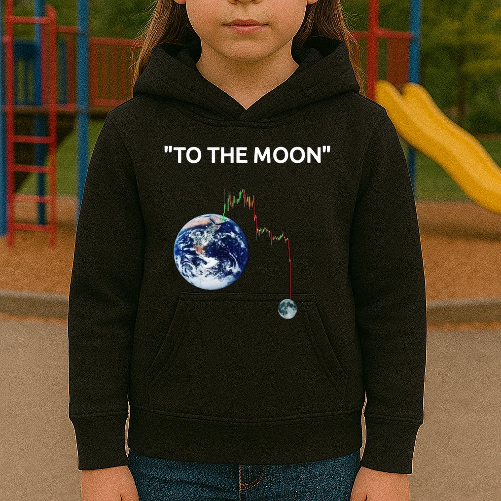 Funny Crypto Going Down To The Moon Kids Hoodie