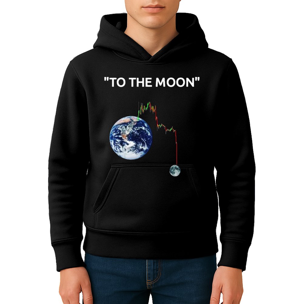 Funny Crypto Going Down To The Moon Kids Hoodie