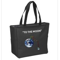 Funny Crypto Going Down To The Moon Zip Tote Bag