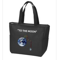 Funny Crypto Going Down To The Moon Zip Tote Bag