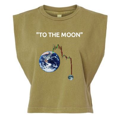 Funny Crypto Going Down To The Moon Garment-Dyed Women's Muscle Tee