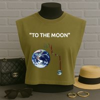 Funny Crypto Going Down To The Moon Garment-Dyed Women's Muscle Tee