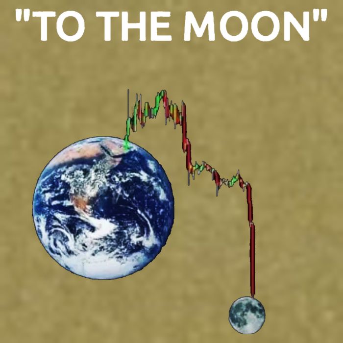Funny Crypto Going Down To The Moon Garment-Dyed Women's Muscle Tee