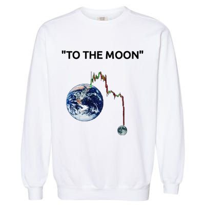 Funny Crypto Going Down To The Moon Garment-Dyed Sweatshirt