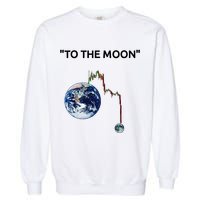 Funny Crypto Going Down To The Moon Garment-Dyed Sweatshirt