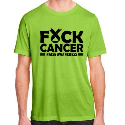 Fuck Cancer Gift White Ribbon Lung Cancer Awareness Adult ChromaSoft Performance T-Shirt