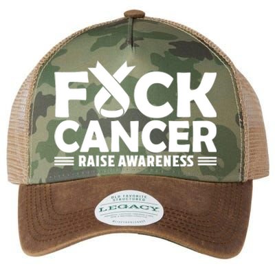 Fuck Cancer Gift White Ribbon Lung Cancer Awareness Legacy Tie Dye Trucker Hat