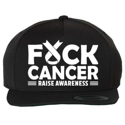 Fuck Cancer Gift White Ribbon Lung Cancer Awareness Wool Snapback Cap