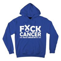 Fuck Cancer Gift White Ribbon Lung Cancer Awareness Hoodie