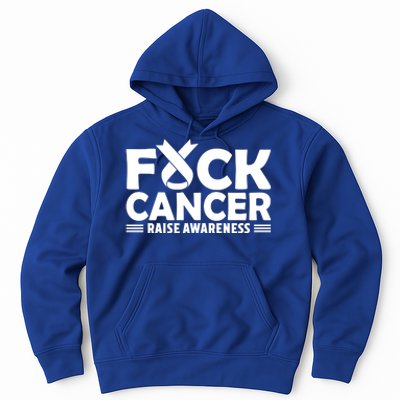 Fuck Cancer Gift White Ribbon Lung Cancer Awareness Hoodie