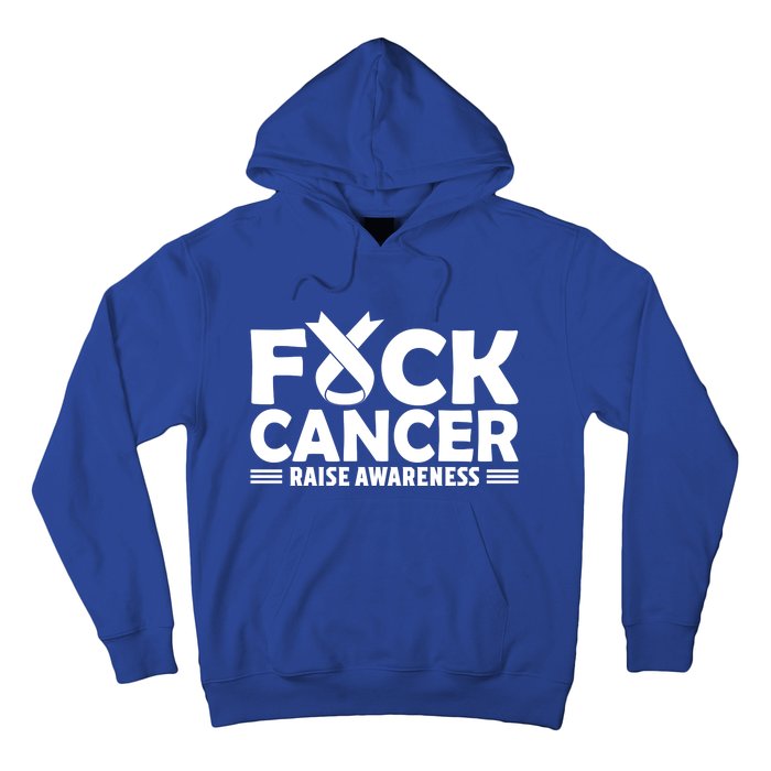 Fuck Cancer Gift White Ribbon Lung Cancer Awareness Hoodie