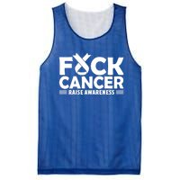 Fuck Cancer Gift White Ribbon Lung Cancer Awareness Mesh Reversible Basketball Jersey Tank