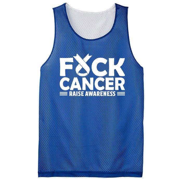 Fuck Cancer Gift White Ribbon Lung Cancer Awareness Mesh Reversible Basketball Jersey Tank