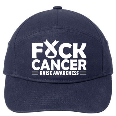 Fuck Cancer Gift White Ribbon Lung Cancer Awareness 7-Panel Snapback Hat