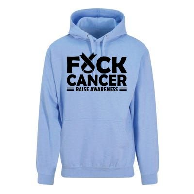 Fuck Cancer Gift White Ribbon Lung Cancer Awareness Unisex Surf Hoodie