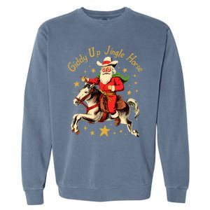 Funny Christmas Giddy Up Jingle Horse Cool Gift Garment-Dyed Sweatshirt