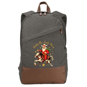 Funny Christmas Giddy Up Jingle Horse Cool Gift Cotton Canvas Backpack