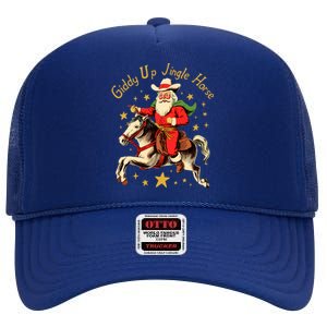 Funny Christmas Giddy Up Jingle Horse Cool Gift High Crown Mesh Back Trucker Hat