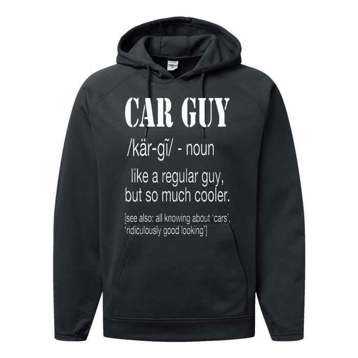 Funny Car Guy Cars Lover Racing Mechanics Car Guy Definition Performance Fleece Hoodie