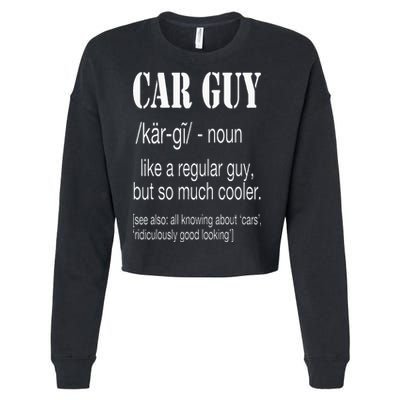 Funny Car Guy Cars Lover Racing Mechanics Car Guy Definition Cropped Pullover Crew