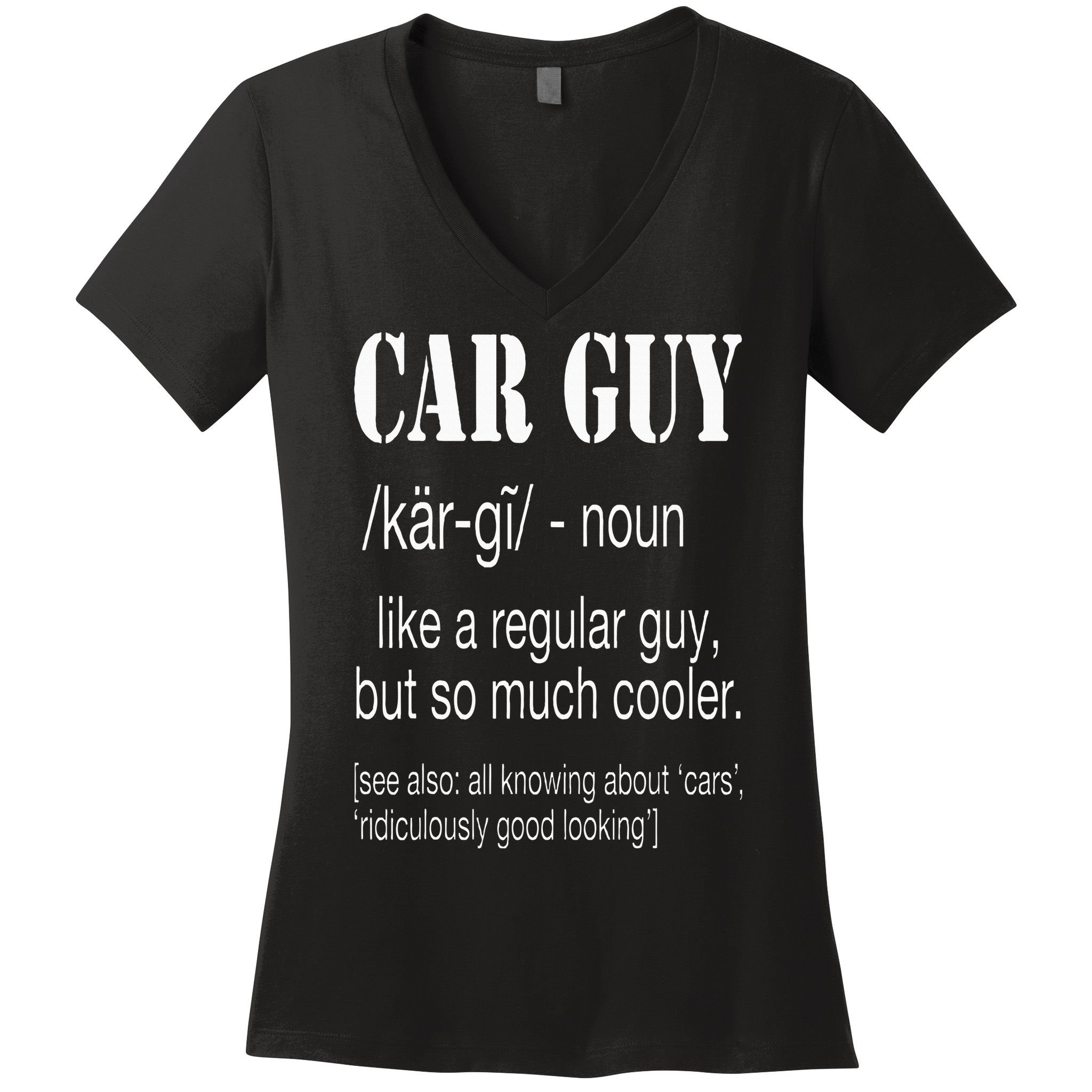 Funny Car Guy Cars Lover Racing Mechanics Car Guy Definition Women's V-Neck T-Shirt