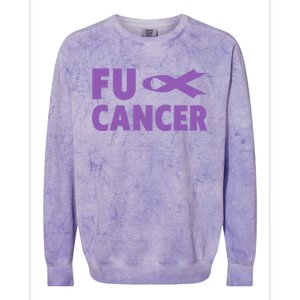 Fuck Cancer Gift Cute Gift Fu Testicular Cancer Awareness Funny Gift Colorblast Crewneck Sweatshirt