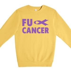 Fuck Cancer Gift Cute Gift Fu Testicular Cancer Awareness Funny Gift Premium Crewneck Sweatshirt