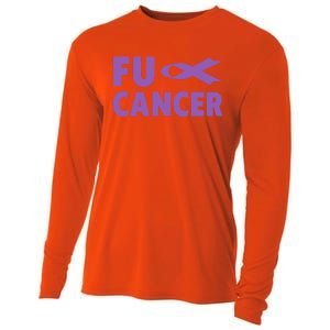 Fuck Cancer Gift Cute Gift Fu Testicular Cancer Awareness Funny Gift Cooling Performance Long Sleeve Crew