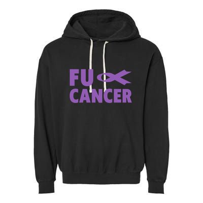 Fuck Cancer Gift Cute Gift Fu Testicular Cancer Awareness Funny Gift Garment-Dyed Fleece Hoodie
