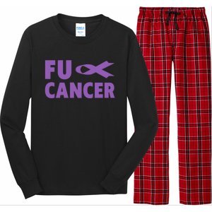 Fuck Cancer Gift Cute Gift Fu Testicular Cancer Awareness Funny Gift Long Sleeve Pajama Set