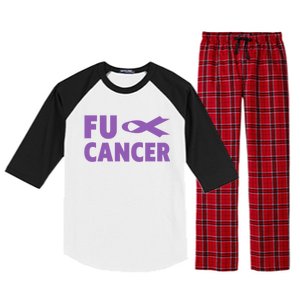 Fuck Cancer Gift Cute Gift Fu Testicular Cancer Awareness Funny Gift Raglan Sleeve Pajama Set