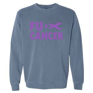 Fuck Cancer Gift Cute Gift Fu Testicular Cancer Awareness Funny Gift Garment-Dyed Sweatshirt