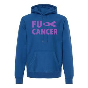 Fuck Cancer Gift Cute Gift Fu Testicular Cancer Awareness Funny Gift Premium Hoodie