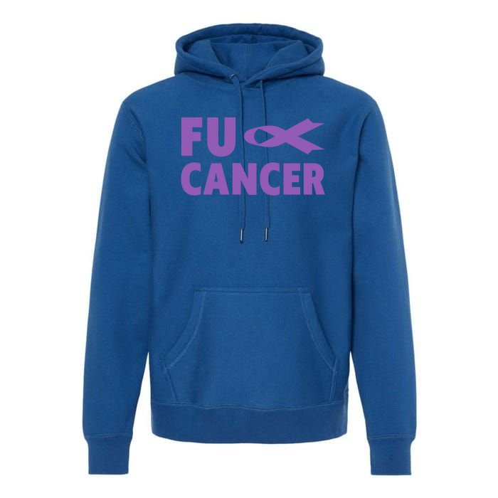 Fuck Cancer Gift Cute Gift Fu Testicular Cancer Awareness Funny Gift Premium Hoodie