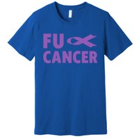 Fuck Cancer Gift Cute Gift Fu Testicular Cancer Awareness Funny Gift Premium T-Shirt