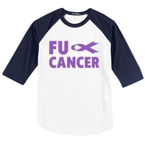 Fuck Cancer Gift Cute Gift Fu Testicular Cancer Awareness Funny Gift Baseball Sleeve Shirt