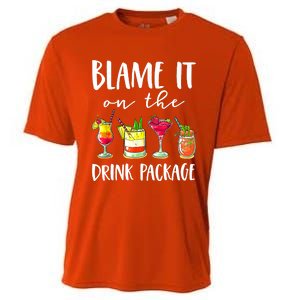 Funny Cruise Gifts Blame It On The Drink Package Cooling Performance Crew T-Shirt